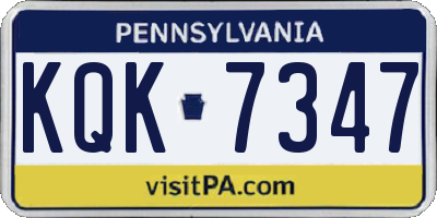 PA license plate KQK7347