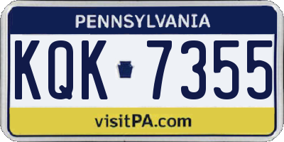 PA license plate KQK7355