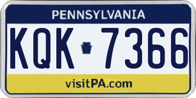 PA license plate KQK7366