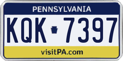 PA license plate KQK7397