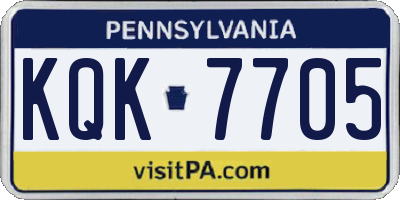 PA license plate KQK7705