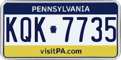 PA license plate KQK7735