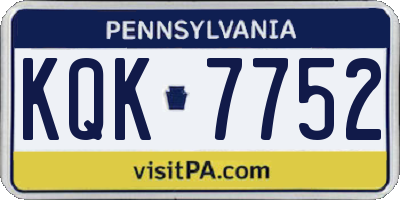 PA license plate KQK7752