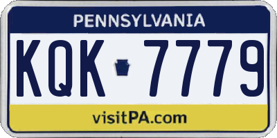 PA license plate KQK7779