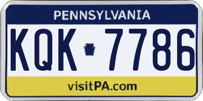 PA license plate KQK7786