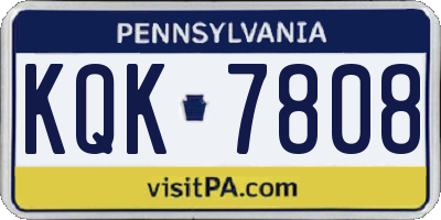 PA license plate KQK7808