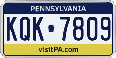 PA license plate KQK7809
