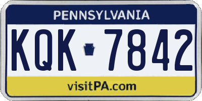 PA license plate KQK7842