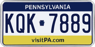 PA license plate KQK7889