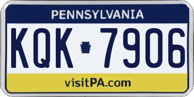 PA license plate KQK7906