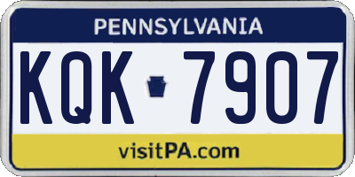 PA license plate KQK7907