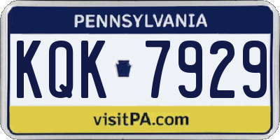PA license plate KQK7929