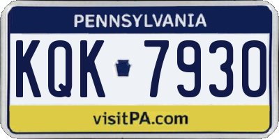 PA license plate KQK7930