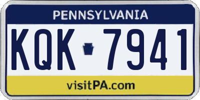 PA license plate KQK7941