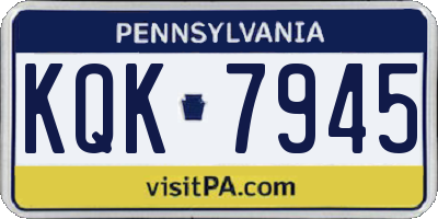 PA license plate KQK7945