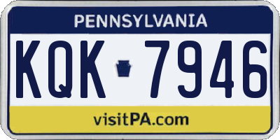 PA license plate KQK7946