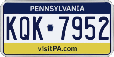 PA license plate KQK7952