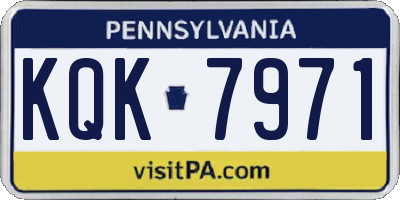 PA license plate KQK7971