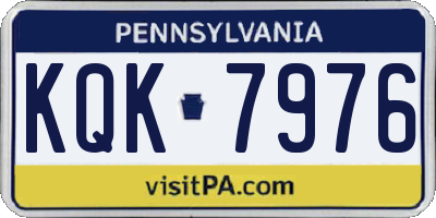 PA license plate KQK7976