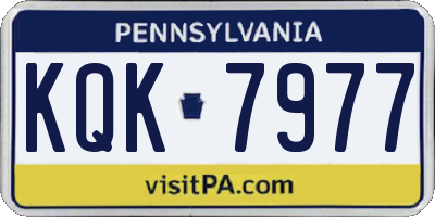 PA license plate KQK7977
