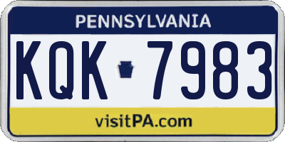 PA license plate KQK7983