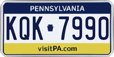 PA license plate KQK7990