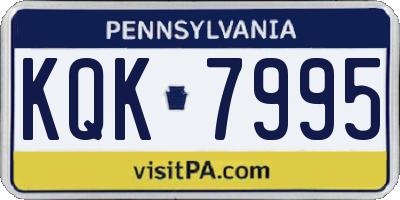 PA license plate KQK7995