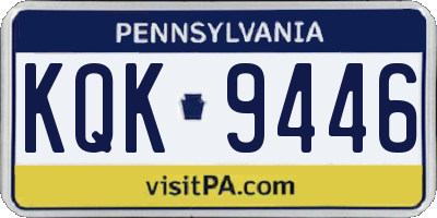PA license plate KQK9446