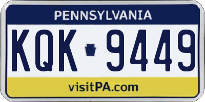 PA license plate KQK9449