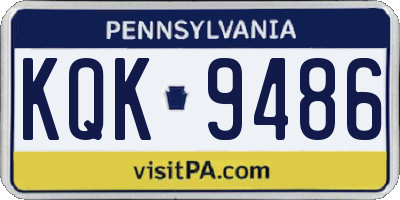 PA license plate KQK9486