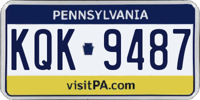 PA license plate KQK9487