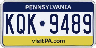 PA license plate KQK9489