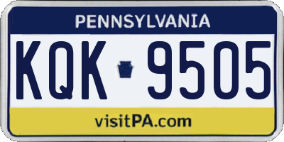 PA license plate KQK9505