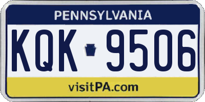 PA license plate KQK9506