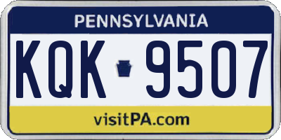 PA license plate KQK9507