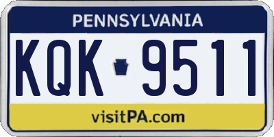 PA license plate KQK9511