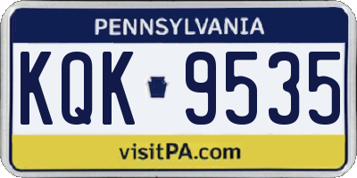PA license plate KQK9535