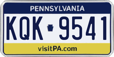 PA license plate KQK9541