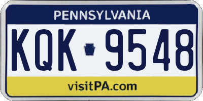 PA license plate KQK9548