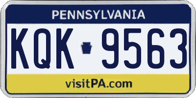 PA license plate KQK9563
