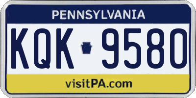 PA license plate KQK9580