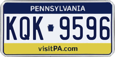 PA license plate KQK9596