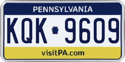 PA license plate KQK9609
