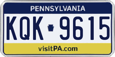 PA license plate KQK9615