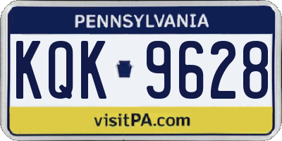 PA license plate KQK9628