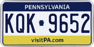 PA license plate KQK9652