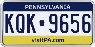 PA license plate KQK9656
