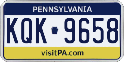 PA license plate KQK9658