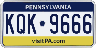 PA license plate KQK9666