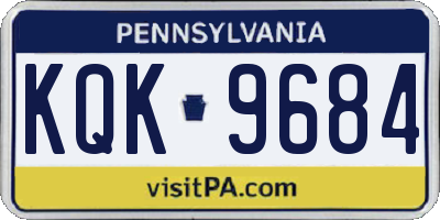 PA license plate KQK9684